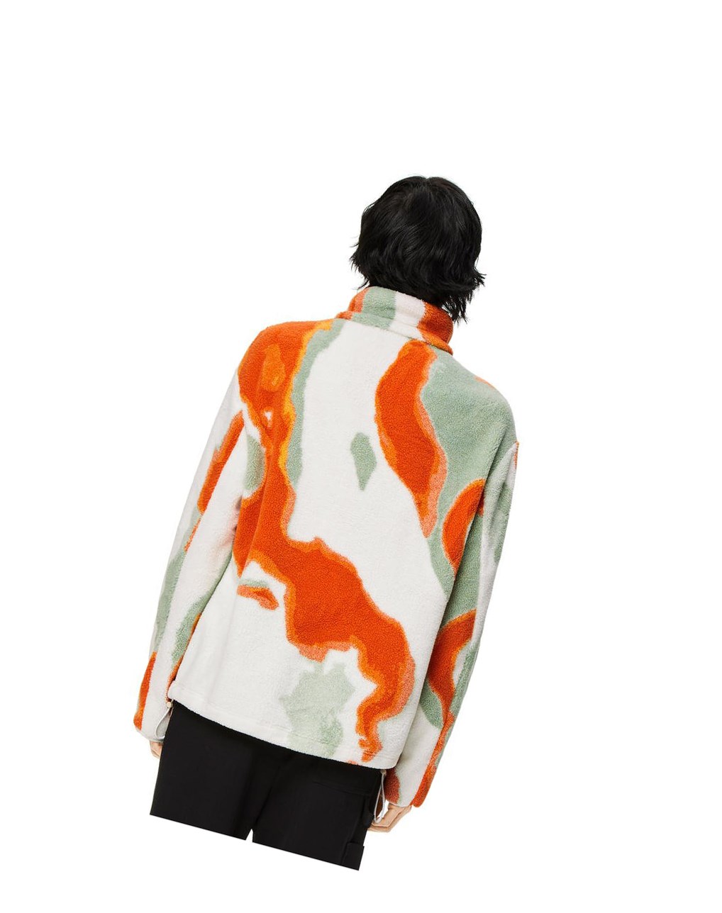 Loewe Silicone melange fleece jacket in polyester Vert Orange | 5784QUOES