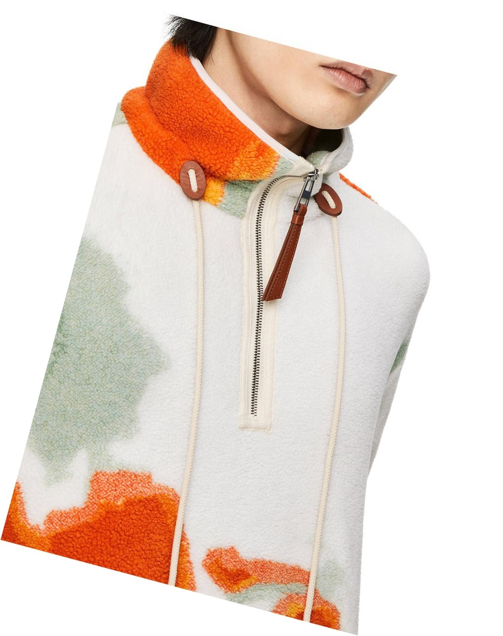 Loewe Silicone melange fleece jacket in polyester Vert Orange | 5784QUOES