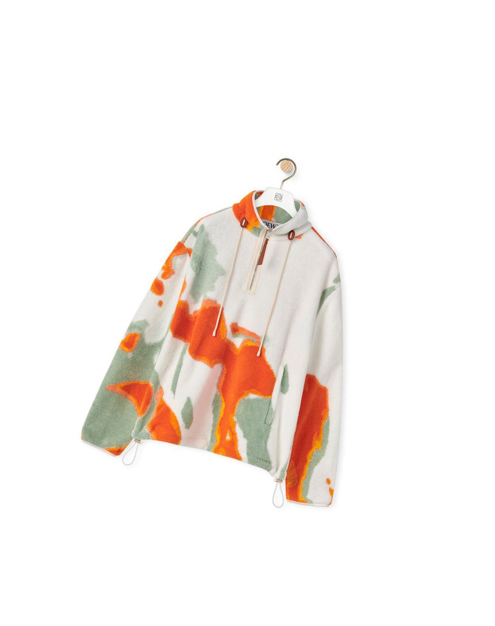 Loewe Silicone melange fleece jacket in polyester Vert Orange | 5784QUOES