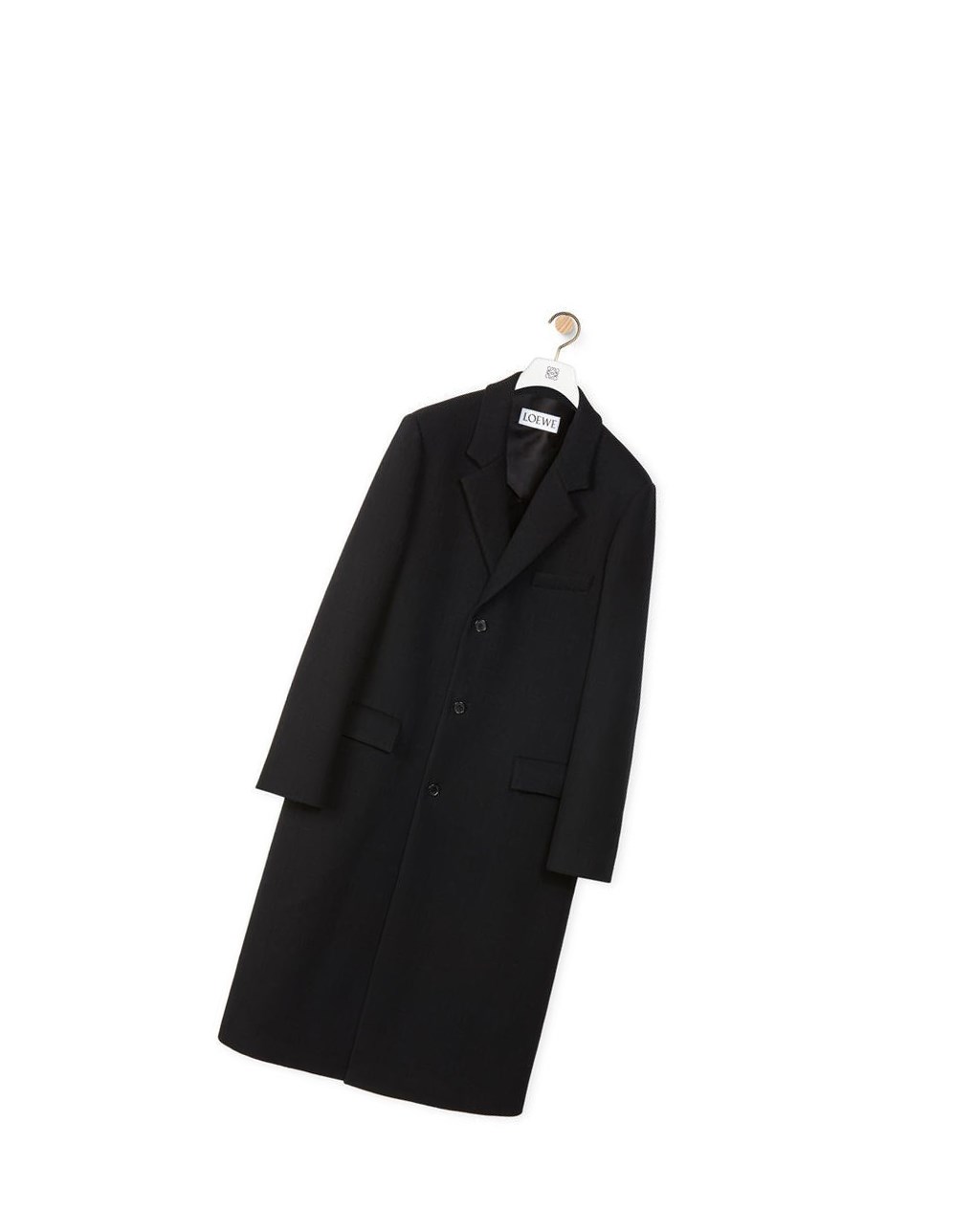 Loewe Single breasted coat in wool Noir | 3104CFNKA