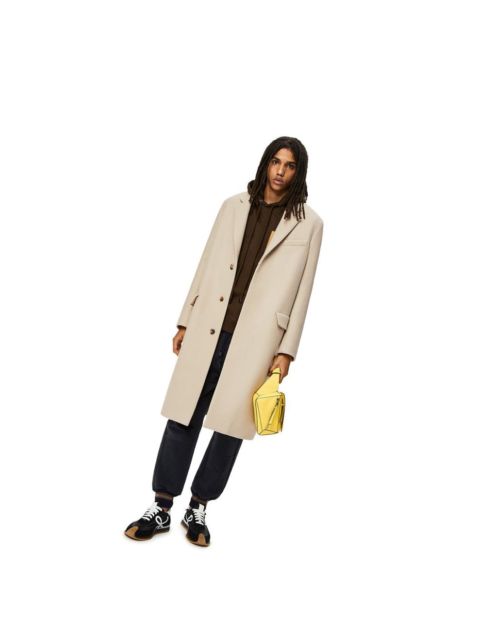 Loewe Single breasted coat in wool Quartz | 1380FOPZB