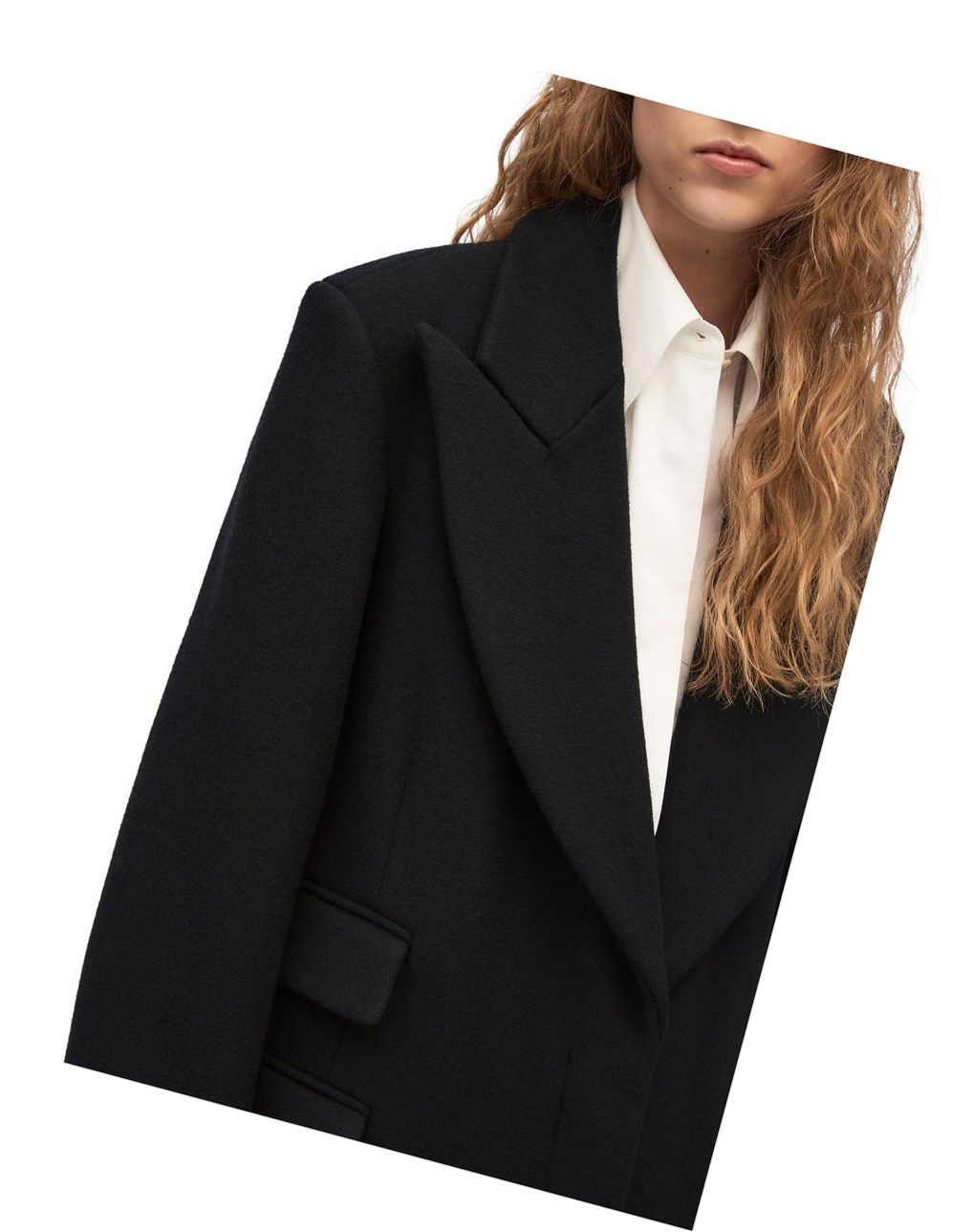 Loewe Single breasted coat in wool and cashmere Noir | 2871YOZRG