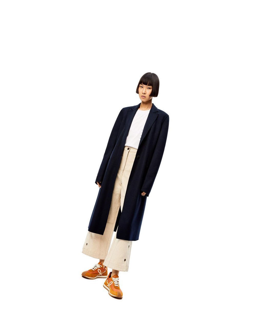 Loewe Single breasted coat in wool and cashmere Bleu Marine Foncé Bleu | 2914MVPRA