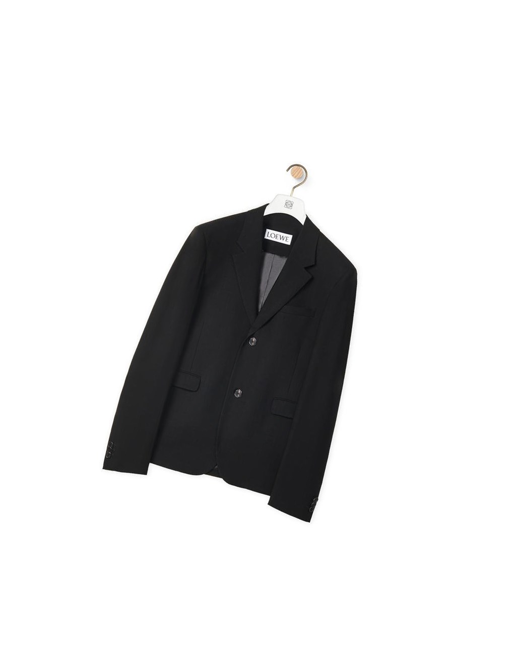 Loewe Single breasted jacket in wool Noir | 8293KTLED