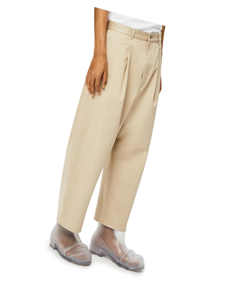 Loewe Single pleat trousers in cotton Grise | 5137GFMXC