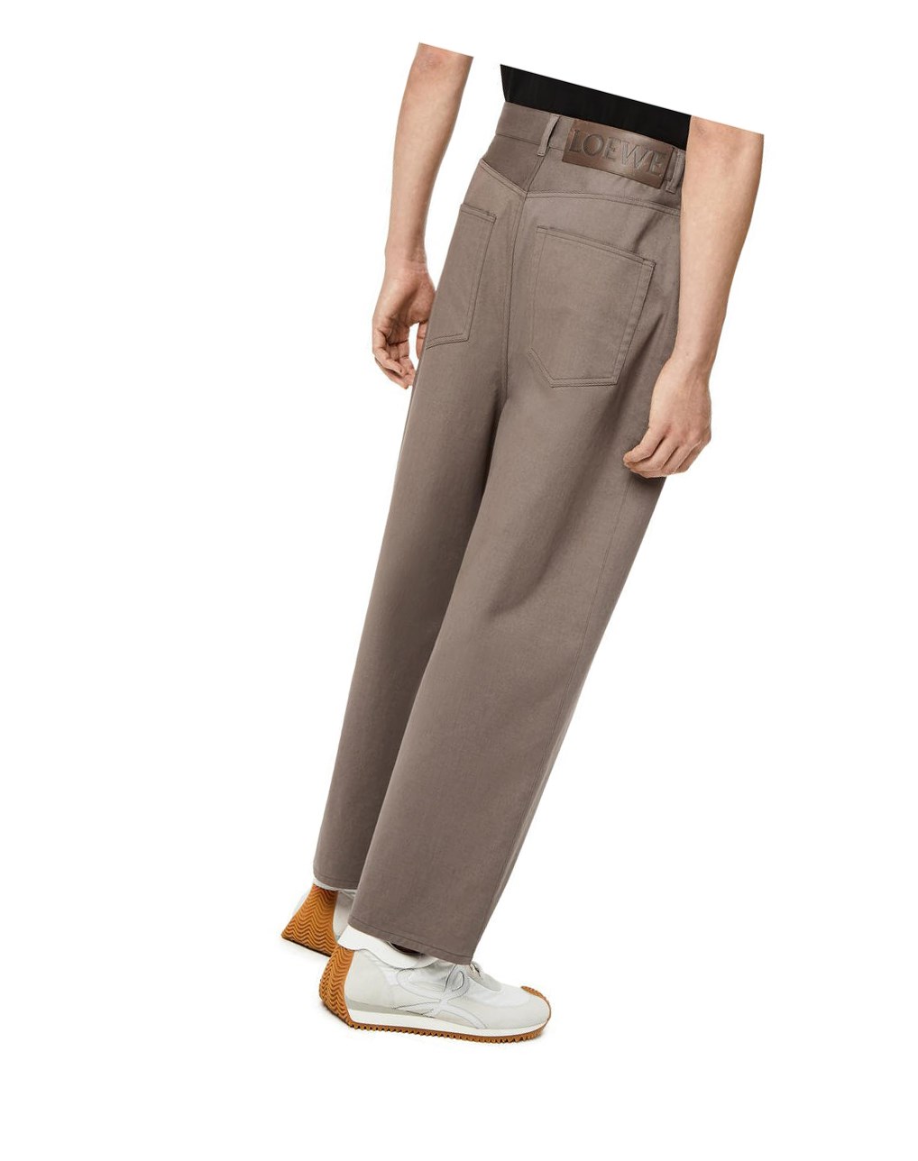 Loewe Single pleat trousers in cotton Iron | 7298BXSWN