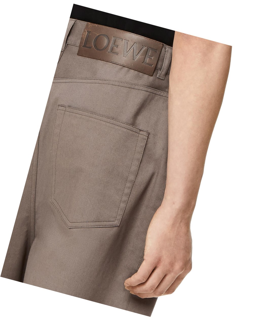 Loewe Single pleat trousers in cotton Iron | 7298BXSWN