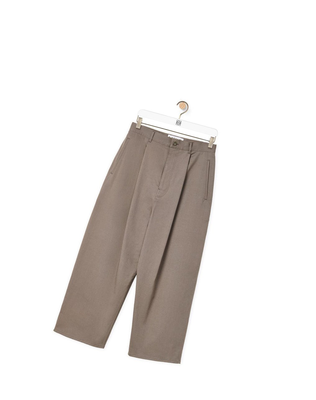 Loewe Single pleat trousers in cotton Iron | 7298BXSWN