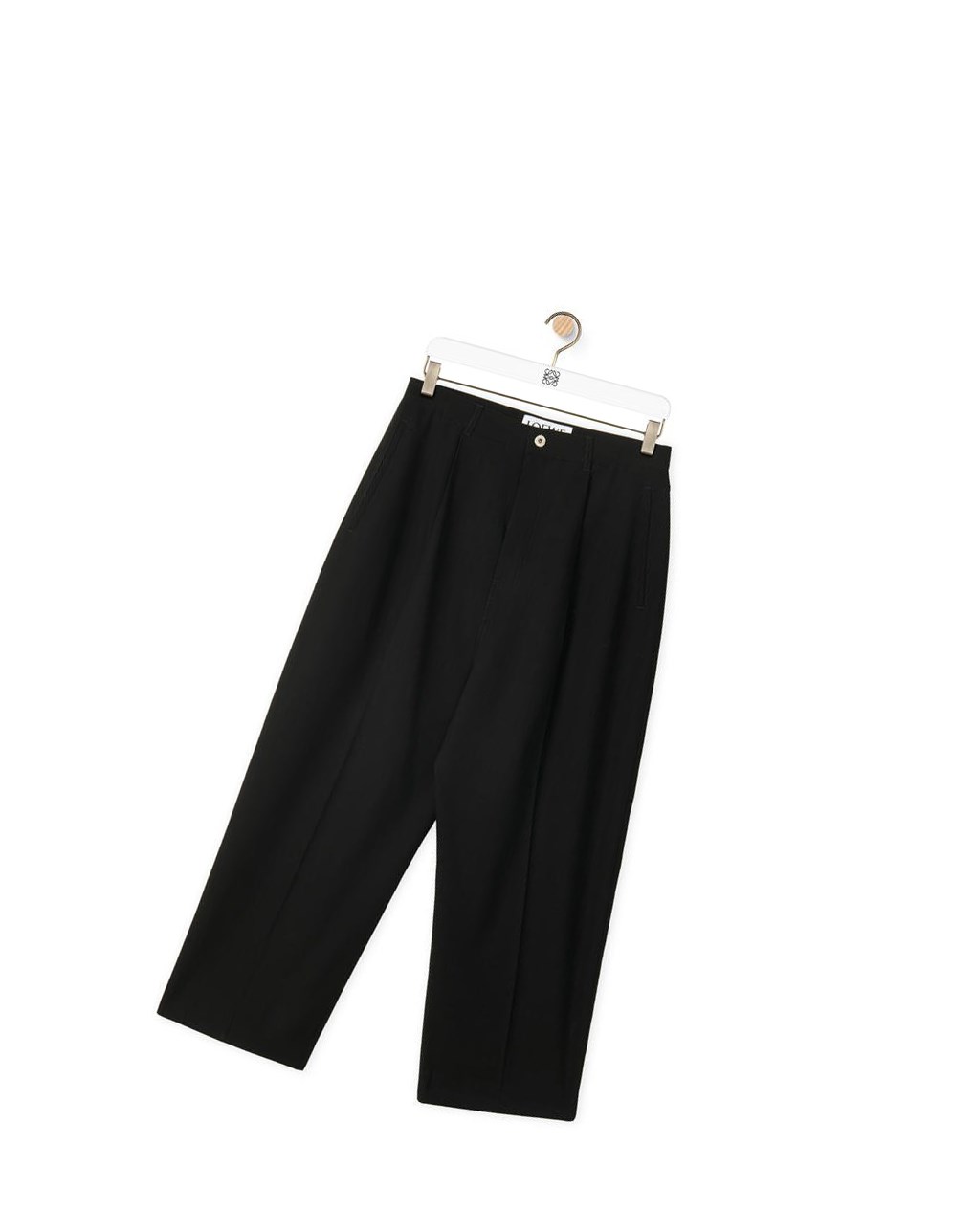 Loewe Single pleat trousers in wool Noir | 8079MDOPU