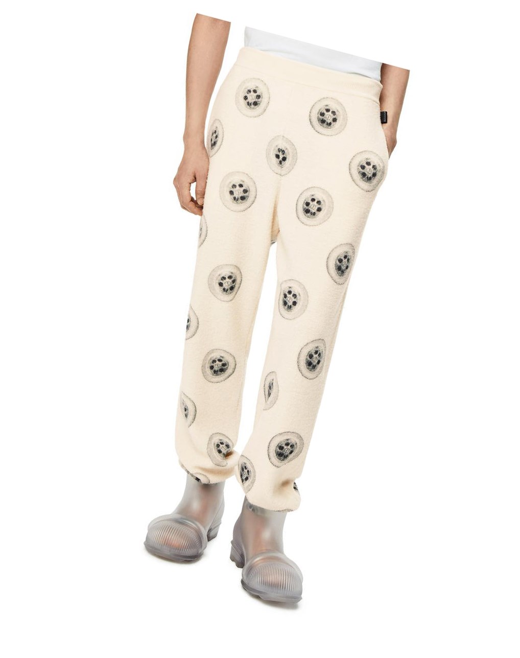 Loewe Sinkhole printed joggers in wool Blanche | 0714PWGYA