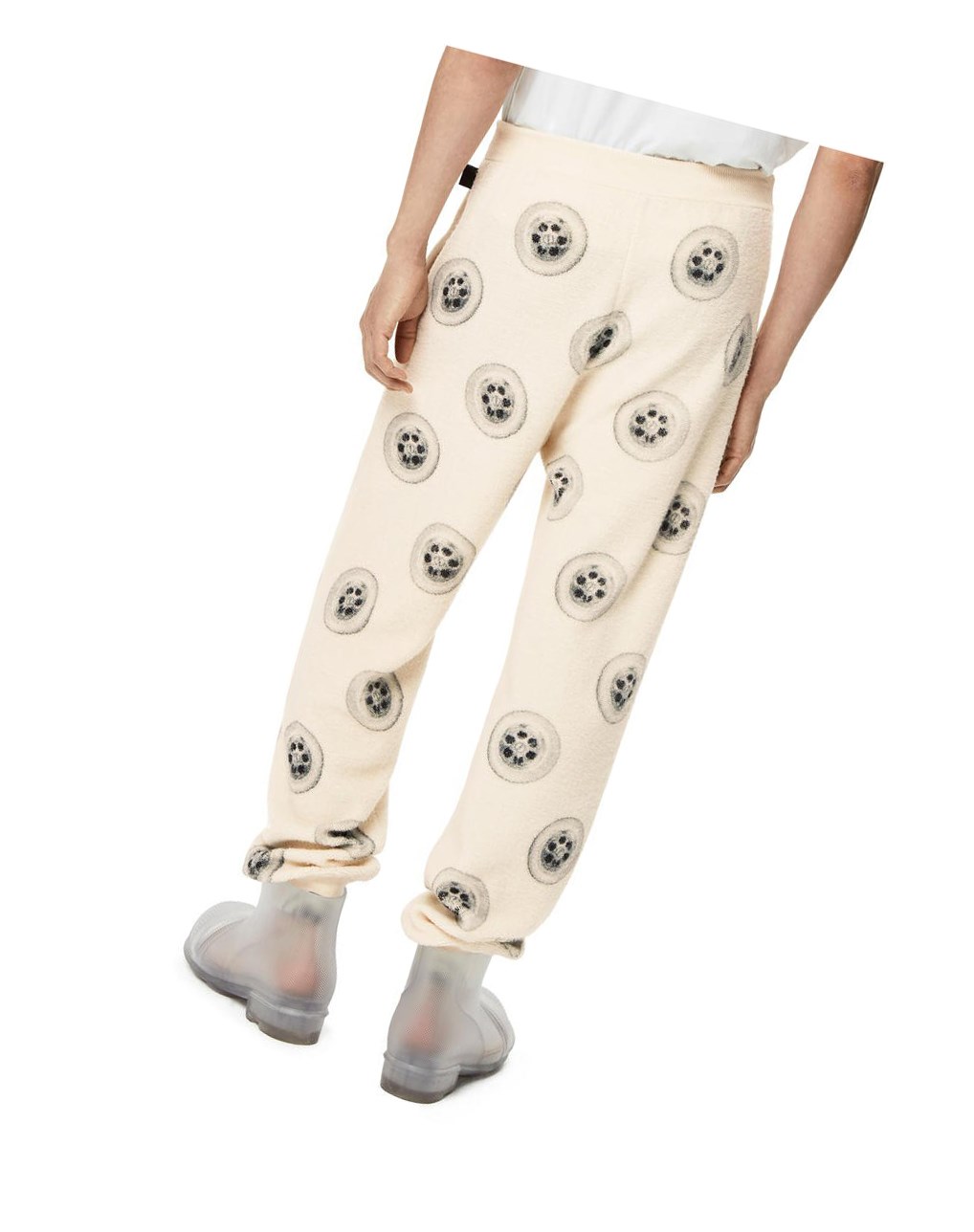 Loewe Sinkhole printed joggers in wool Blanche | 0714PWGYA