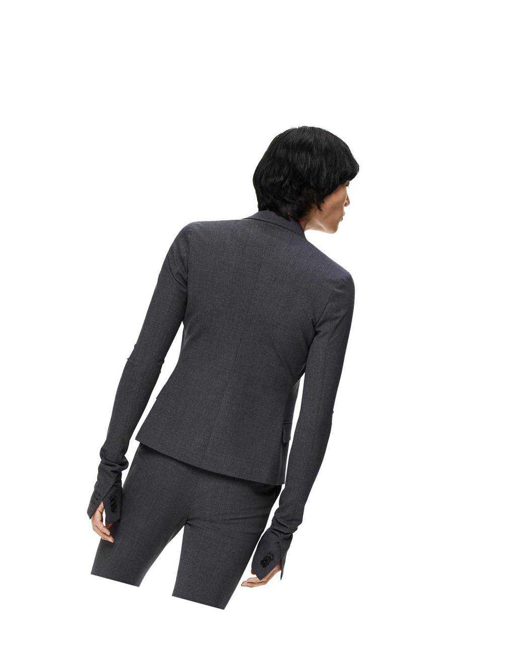 Loewe Skinny jacket in wool Charcoal | 4152QENBS