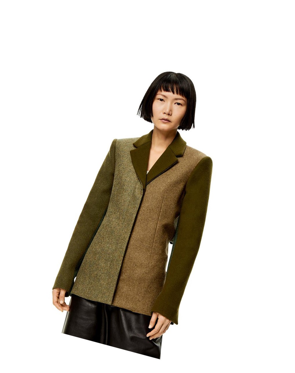 Loewe Slashed jacket in wool Vert | 7380CMAGW