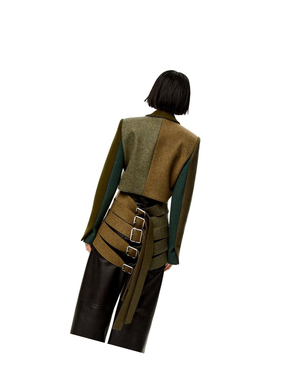 Loewe Slashed jacket in wool Vert | 7380CMAGW