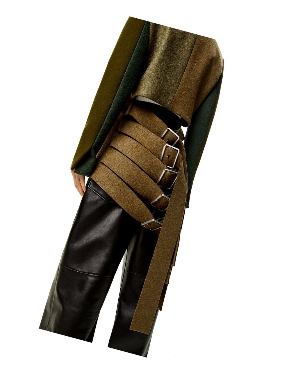 Loewe Slashed jacket in wool Vert | 7380CMAGW