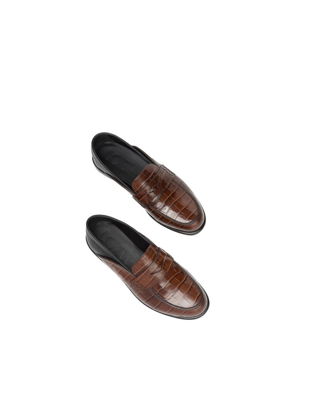 Loewe Slip on loafer in calfskin Marron Noir | 3279FEHTQ