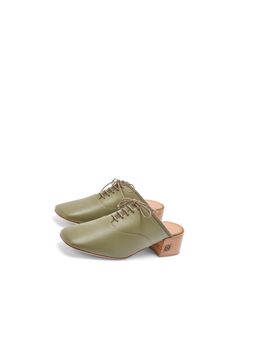 Loewe Slip on soft derby in lambskin Vert Olive Vert | 7514POGNW