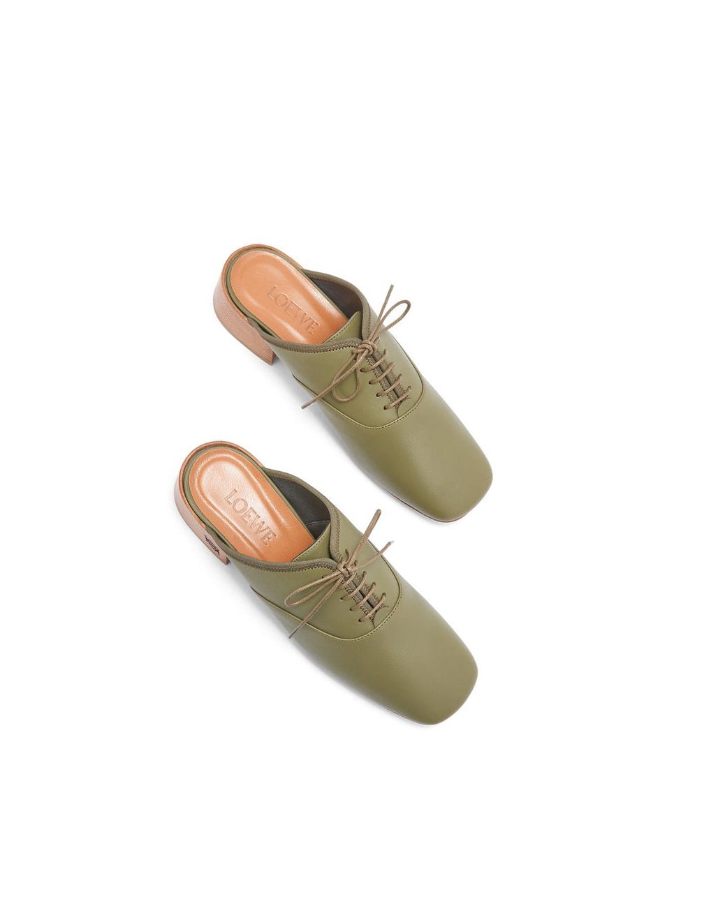 Loewe Slip on soft derby in lambskin Vert Olive Vert | 7514POGNW