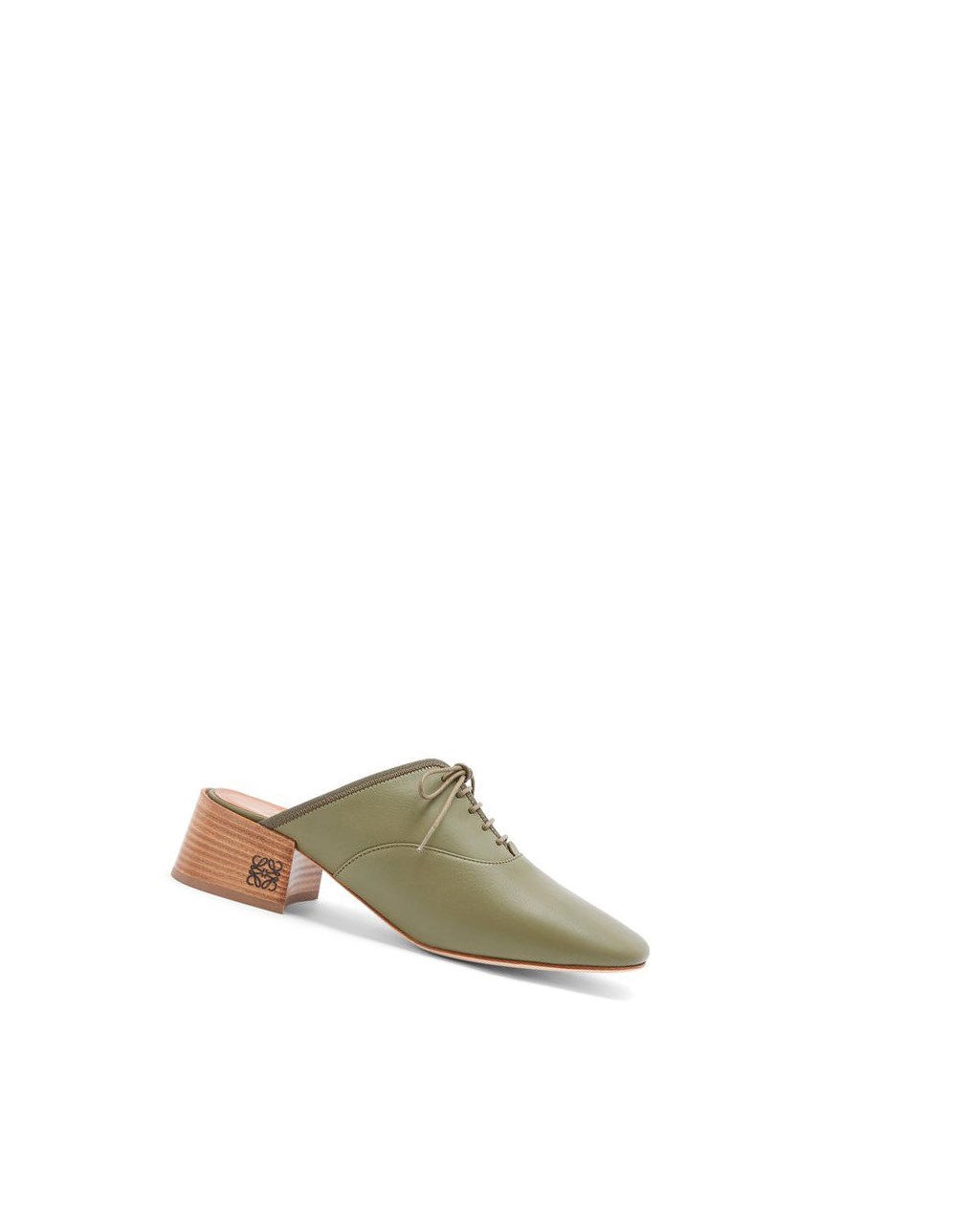 Loewe Slip on soft derby in lambskin Vert Olive Vert | 7514POGNW