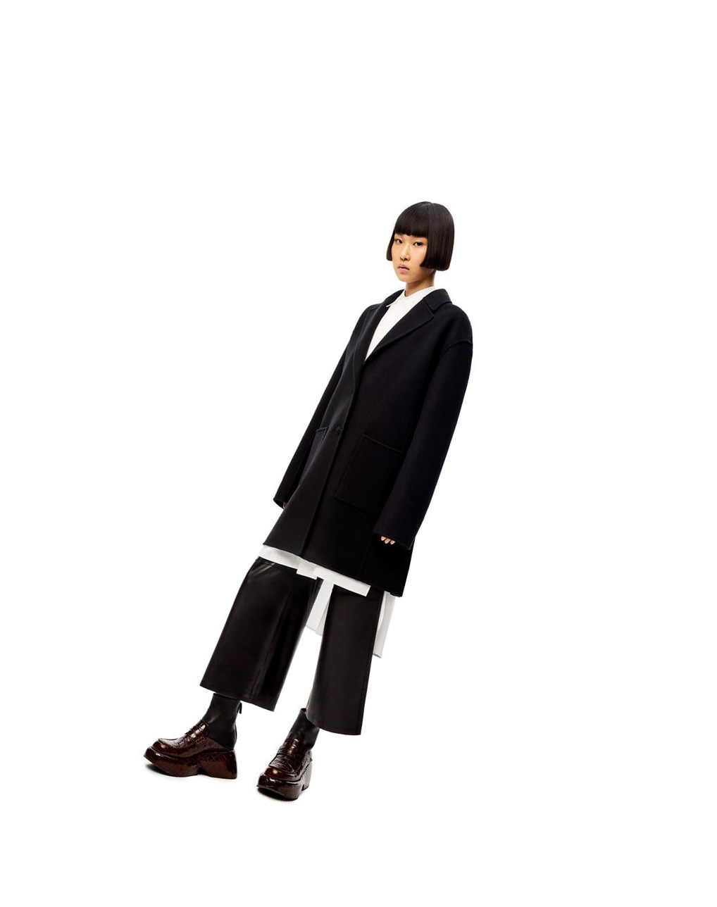 Loewe Slit jacket in wool and cashmere Noir | 1853GJQEW