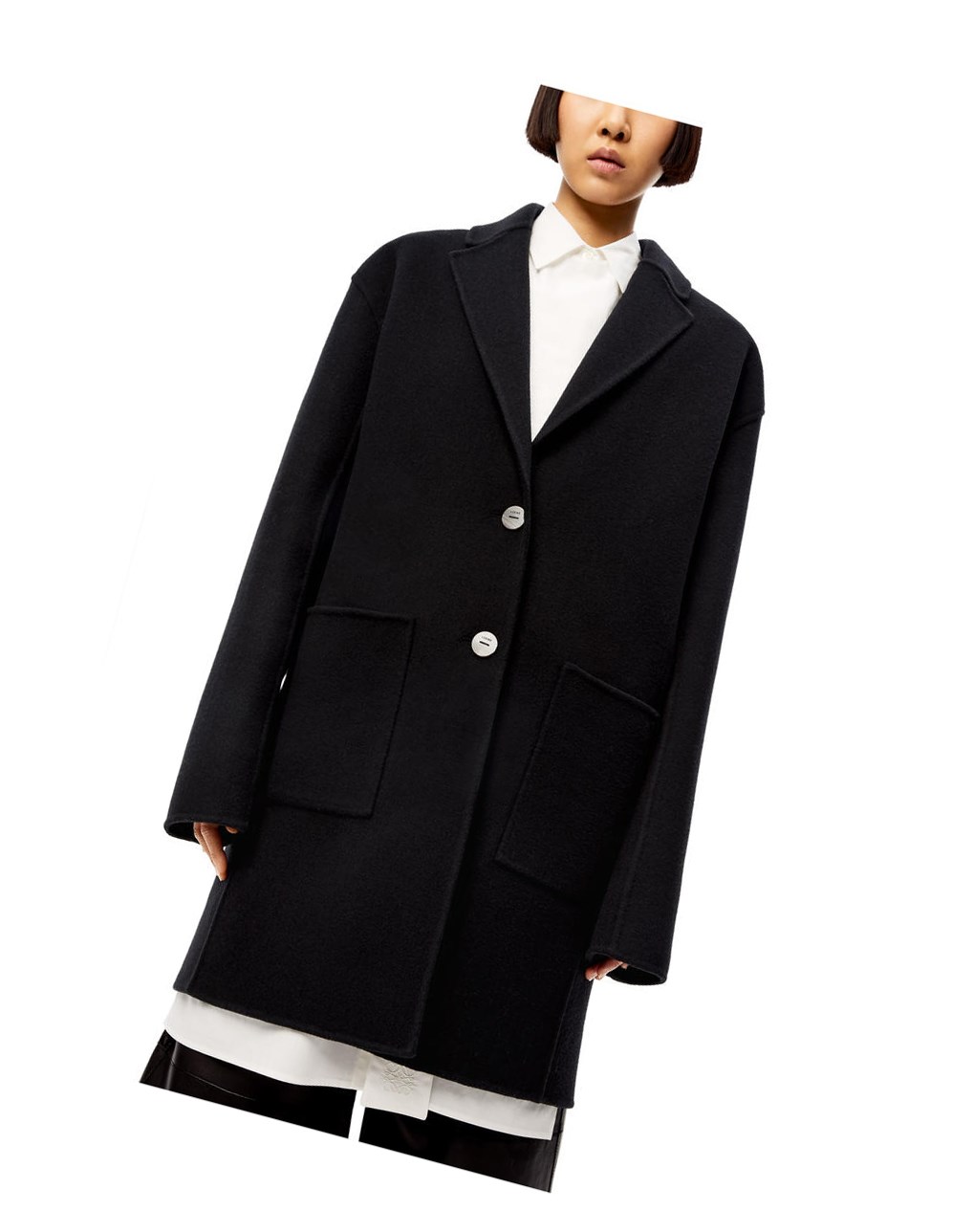 Loewe Slit jacket in wool and cashmere Noir | 1853GJQEW