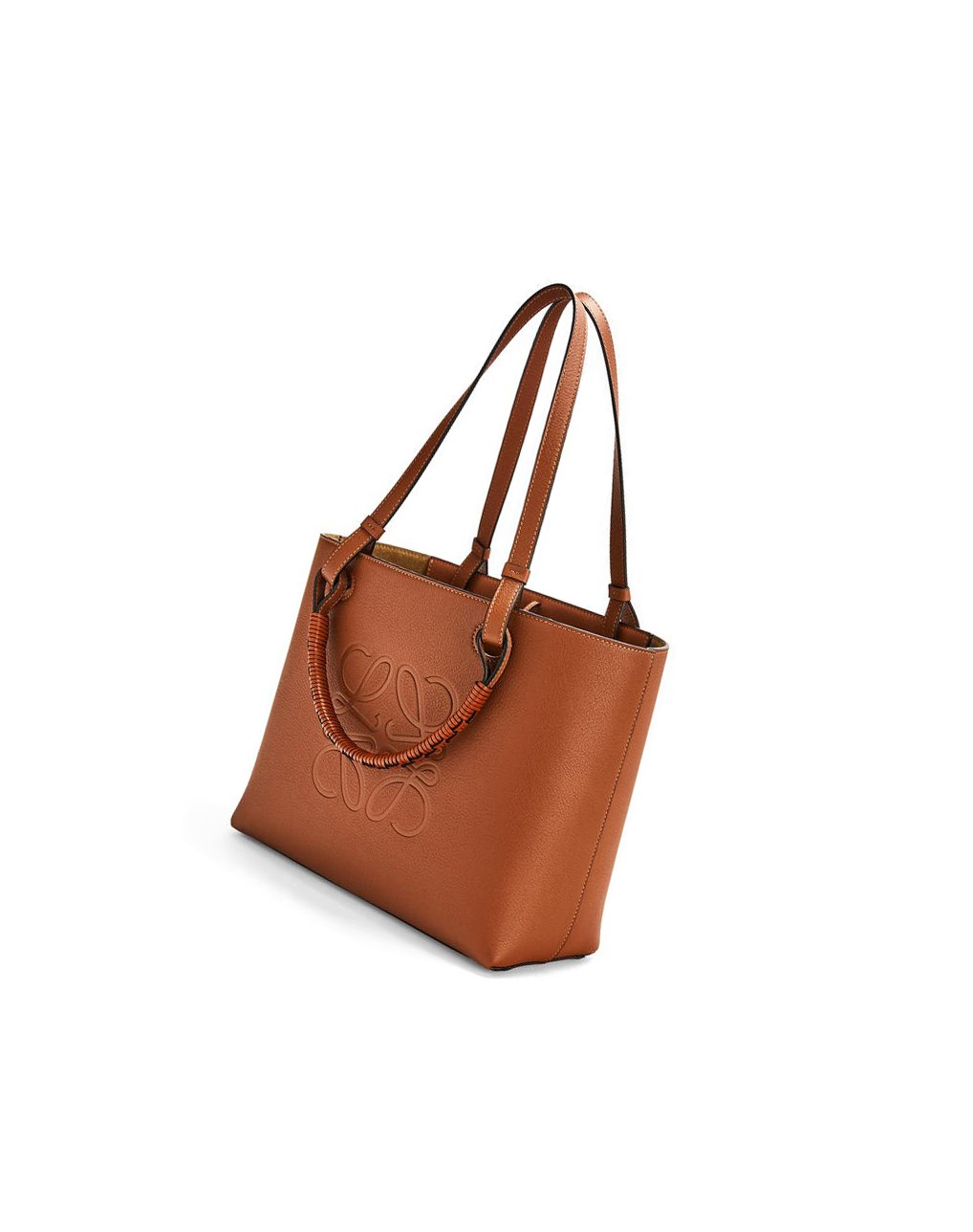 Loewe Small Anagram Tote bag in classic calfskin Tan | 9638IEUZS