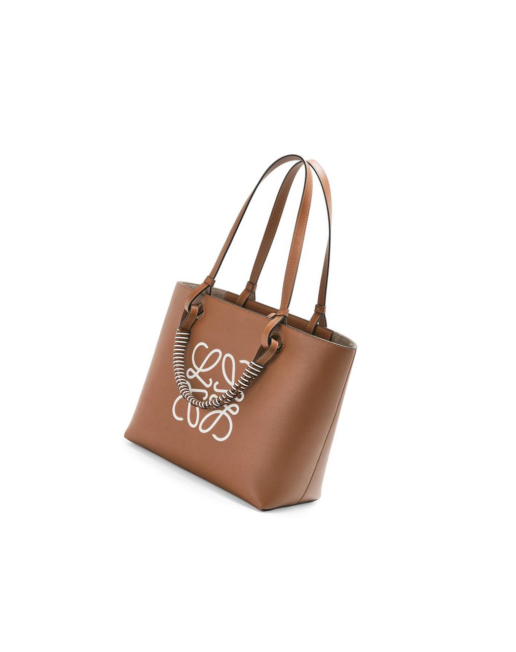 Loewe Small Anagram Tote in classic calfskin Blanche | 7485UJDXS