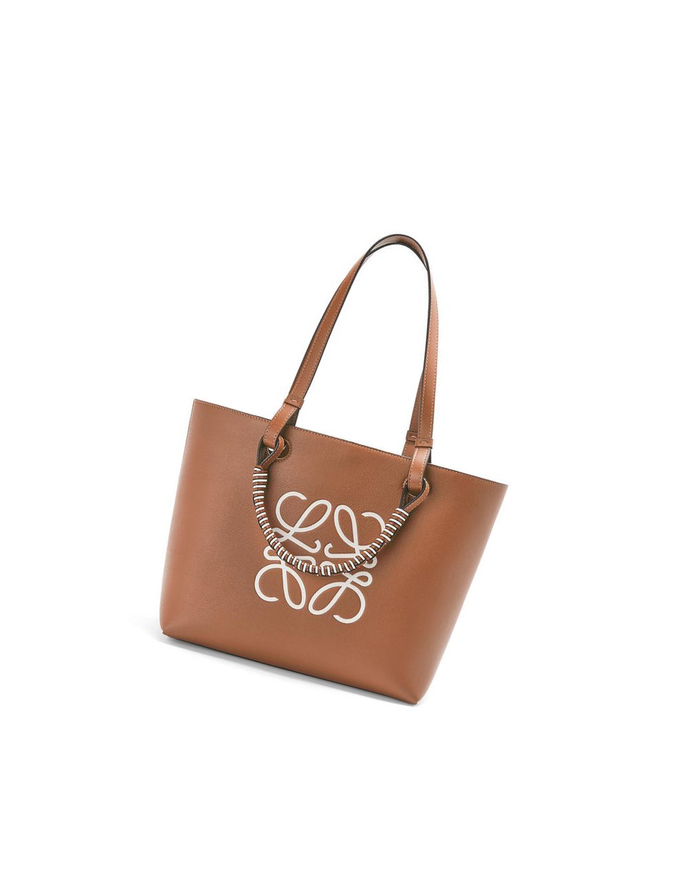 Loewe Small Anagram Tote in classic calfskin Blanche | 7485UJDXS