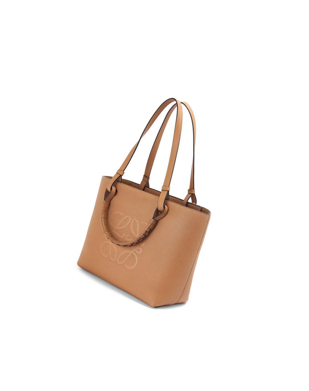 Loewe Small Anagram Tote in grained calfskin Toffee | 5640VSBKO