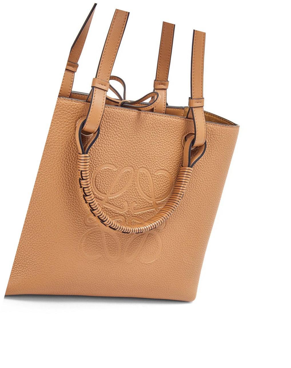 Loewe Small Anagram Tote in grained calfskin Toffee | 5640VSBKO