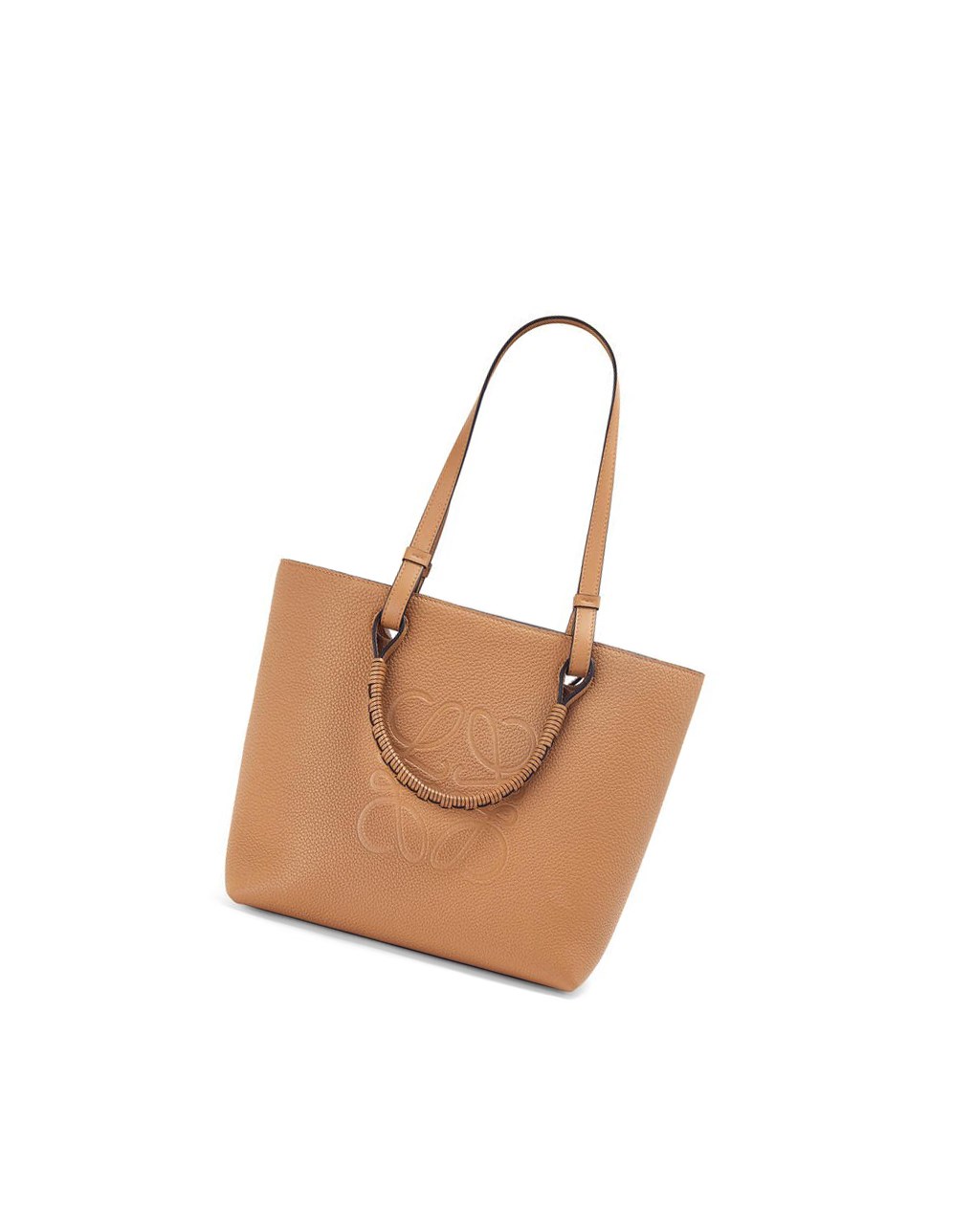 Loewe Small Anagram Tote in grained calfskin Toffee | 5640VSBKO