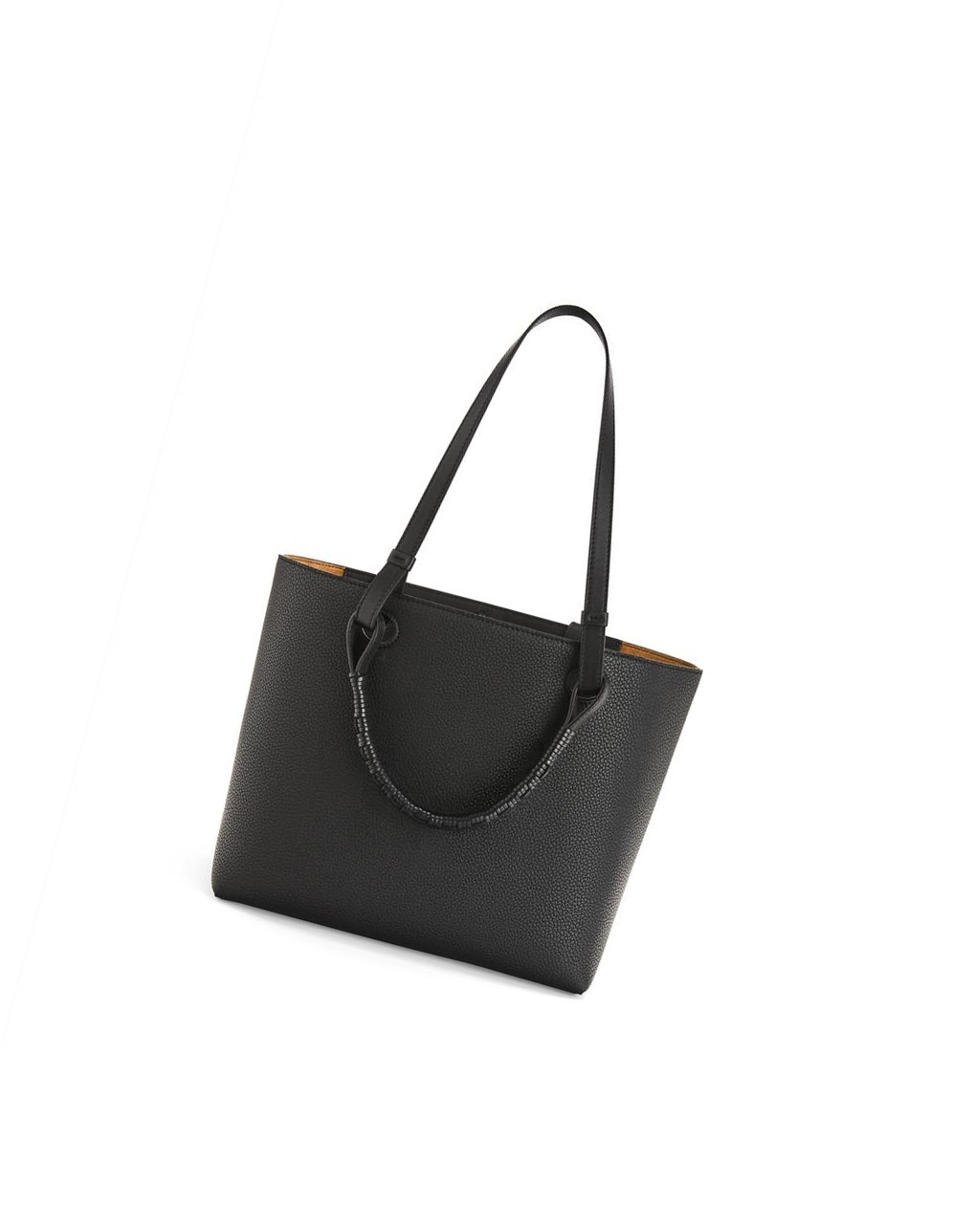 Loewe Small Anagram Tote in grained calfskin Noir | 9356OLINY