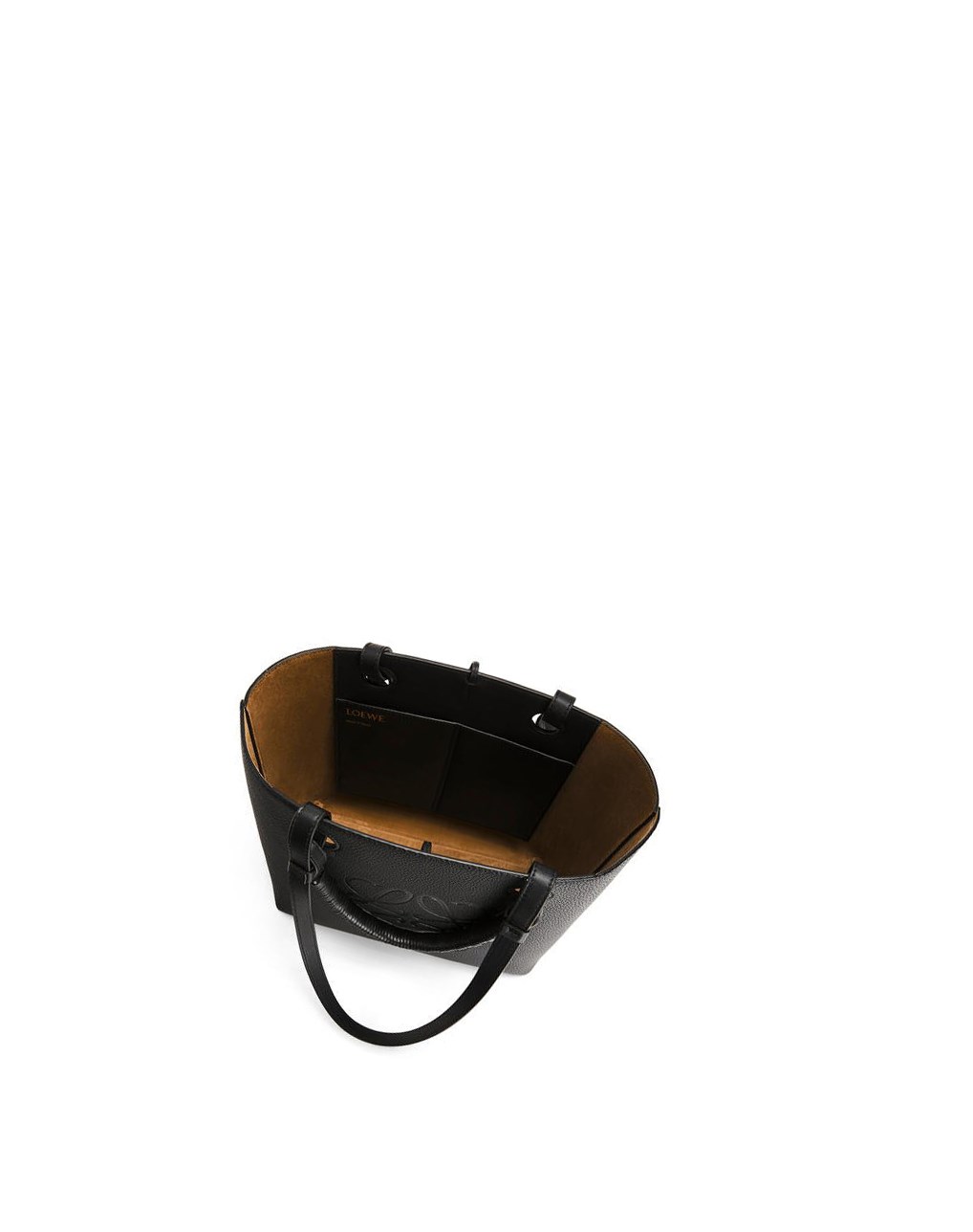 Loewe Small Anagram Tote in grained calfskin Noir | 9356OLINY