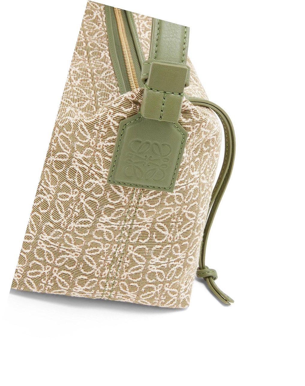 Loewe Small Cubi bag in Anagram jacquard and calfskin Vert Vert | 7850XZEQL