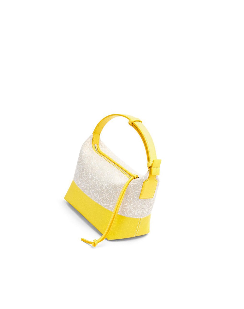 Loewe Small Cubi bag in coated jacquard and calfskin Citron | 2487XJHDK