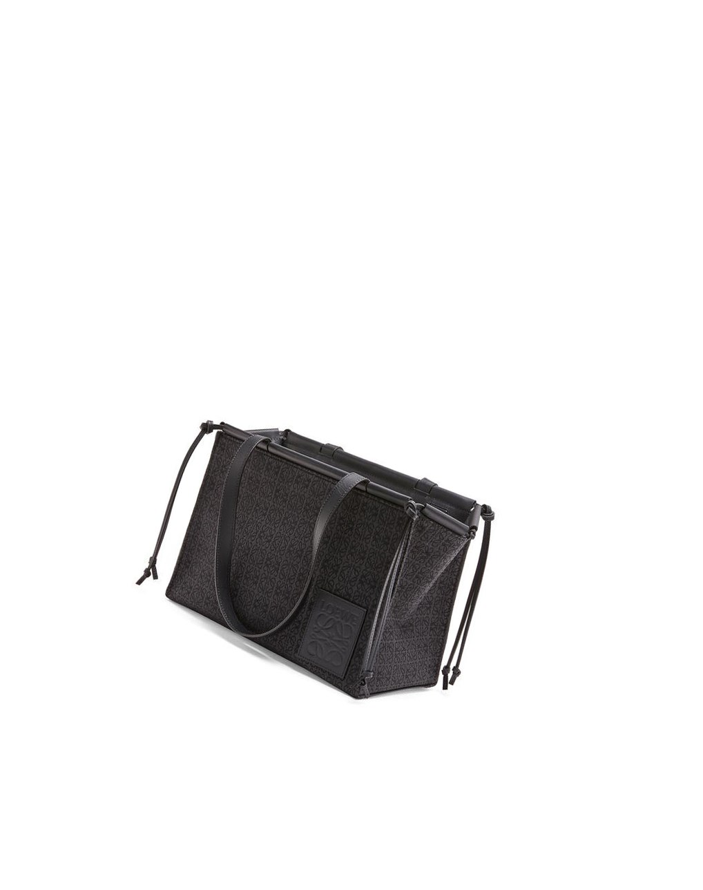 Loewe Small Cushion Tote in Anagram jacquard and calfskin Noir | 7463HRWMJ