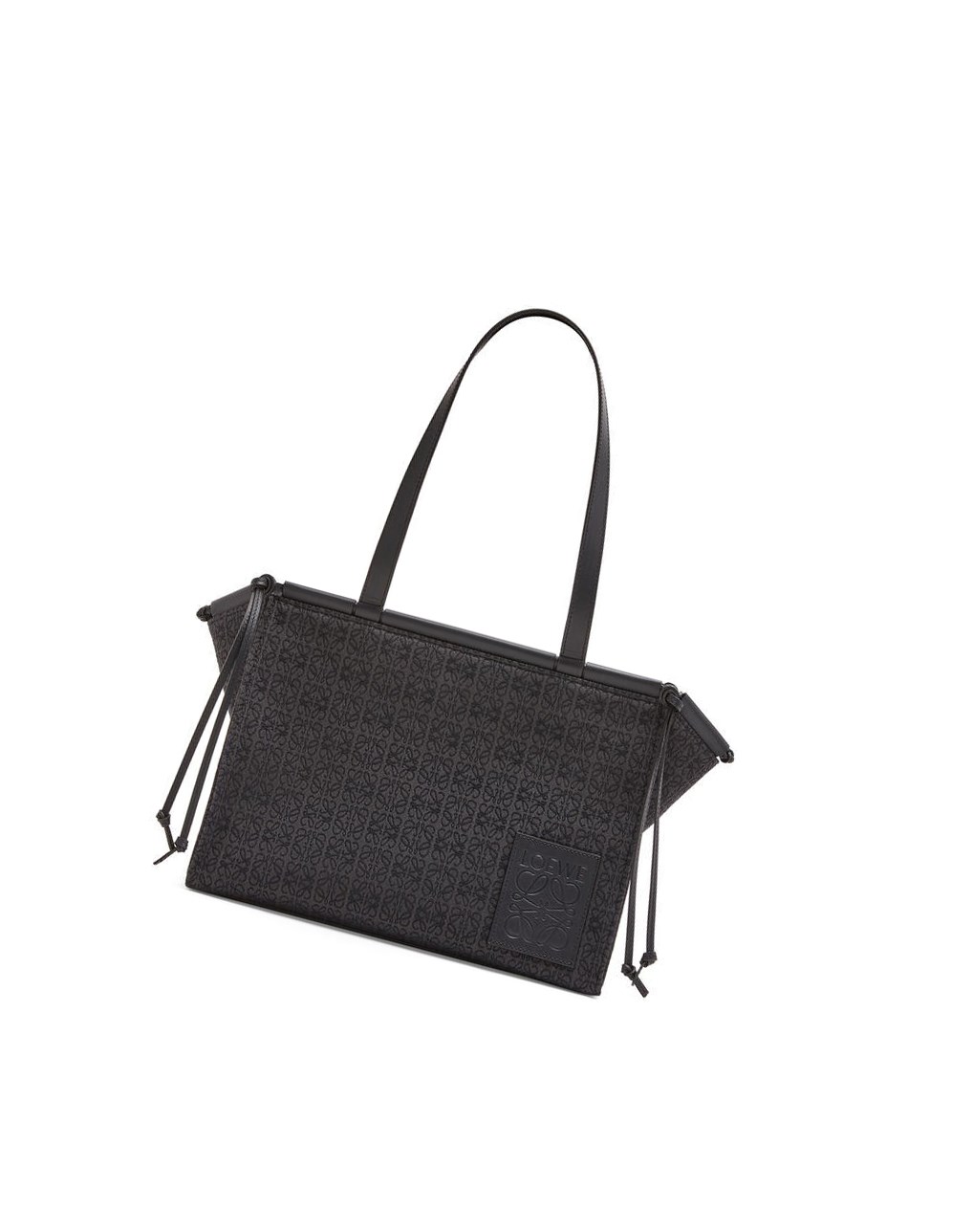 Loewe Small Cushion Tote in Anagram jacquard and calfskin Noir | 7463HRWMJ