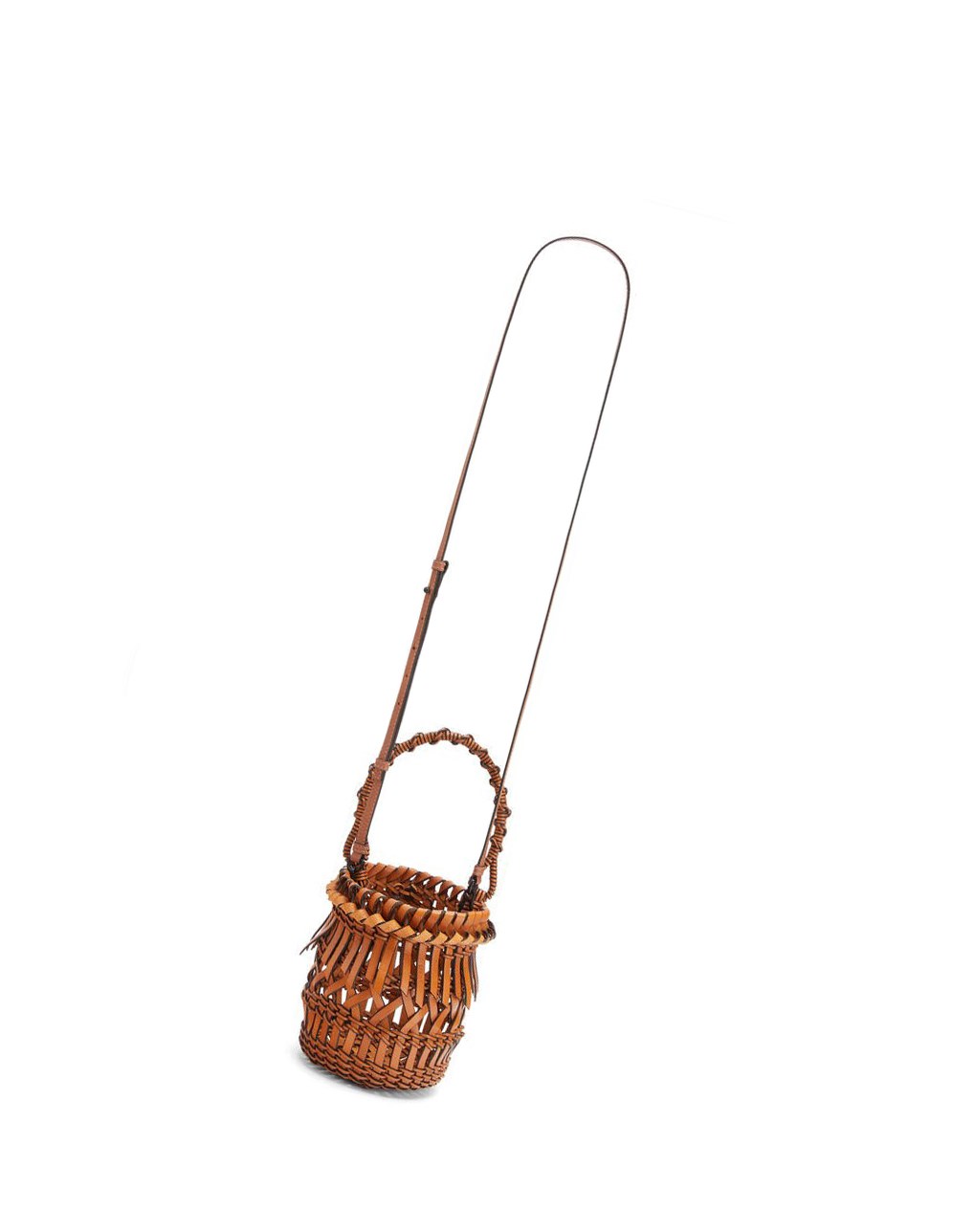 Loewe Small Fringes Bucket bag in calfskin Tan | 0764IMHGK