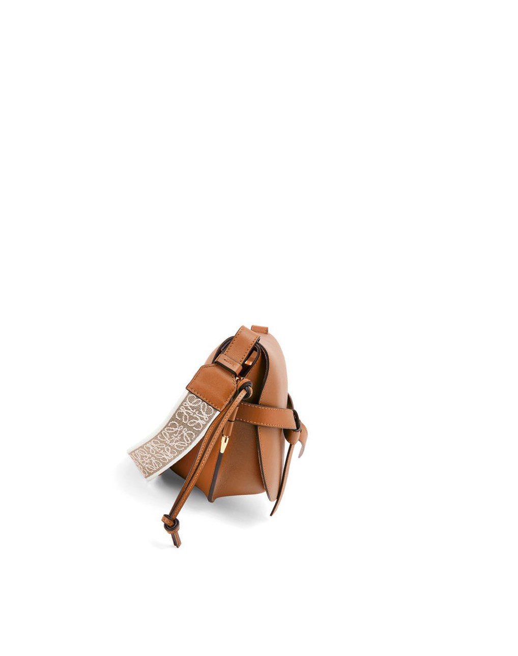 Loewe Small Gate bag in soft calfskin and jacquard Tan | 1046BWOJN