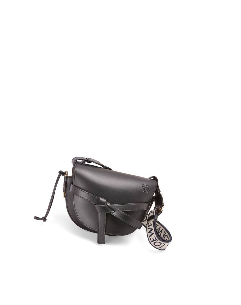 Loewe Small Gate bag in soft calfskin and jacquard Noir | 4830CXOLR