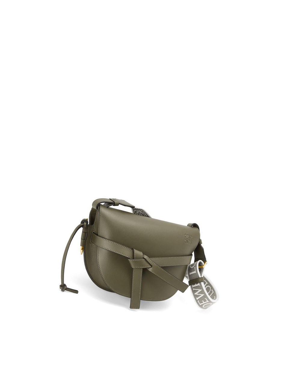 Loewe Small Gate bag in soft calfskin and jacquard Vert | 6802BVLTY