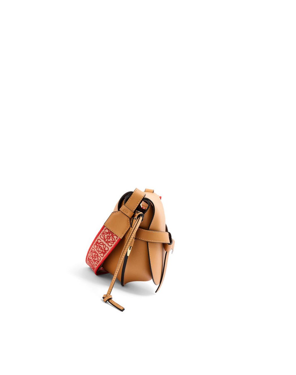 Loewe Small Gate bag in soft calfskin and jacquard Warm Desert | 9045QXNOZ