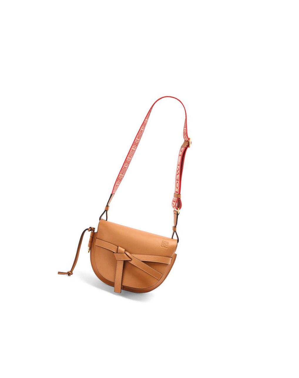 Loewe Small Gate bag in soft calfskin and jacquard Warm Desert | 9045QXNOZ