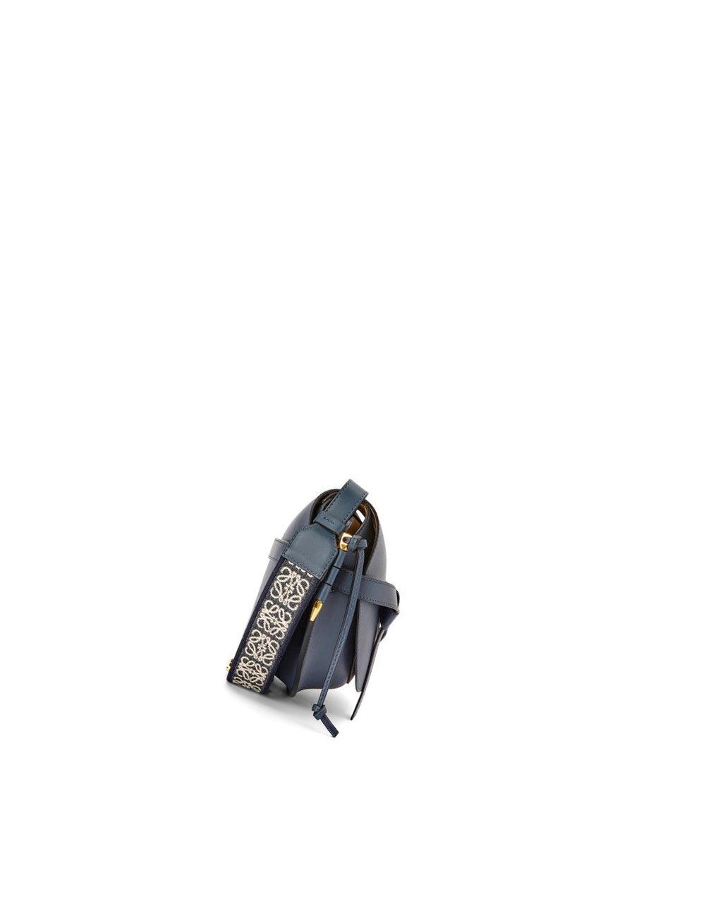 Loewe Small Gate bag in soft calfskin and jacquard Bleu | 9068TZDWR