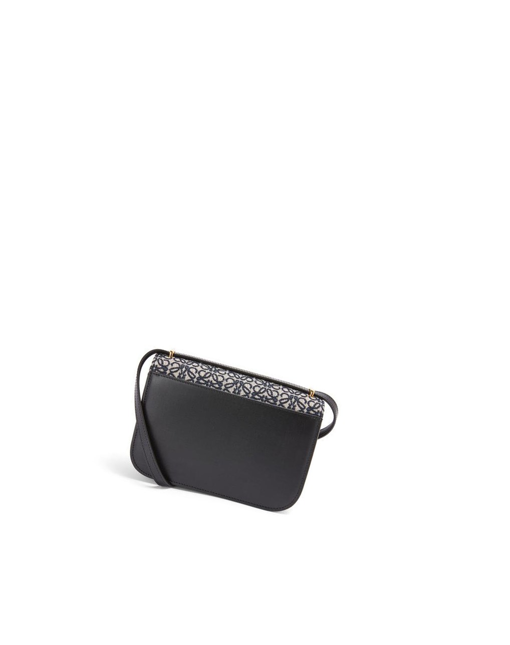 Loewe Small Goya bag in Anagram jacquard and calfskin Bleu Marine Noir | 0253EKZIG