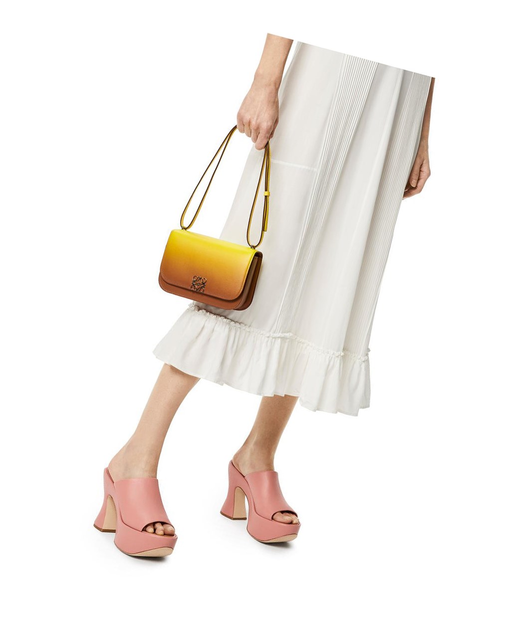 Loewe Small Goya bag in degrade silk calfskin Citron | 7819CZQUW