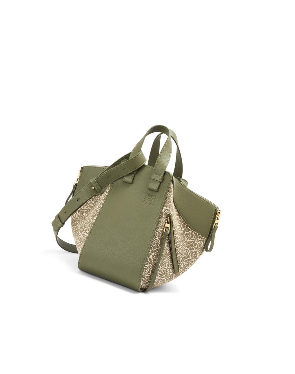 Loewe Small Hammock bag in Anagram jacquard and calfskin Vert Vert | 8052HYPXB