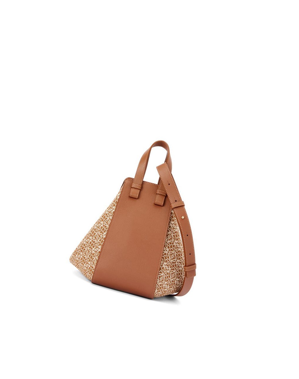 Loewe Small Hammock bag in Anagram jacquard and calfskin Tan / Pecan | 9501ATNVJ