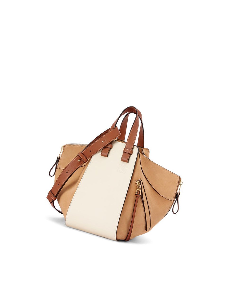 Loewe Small Hammock bag in classic calfskin and suede Milk / Warm Desert | 9605MULZT