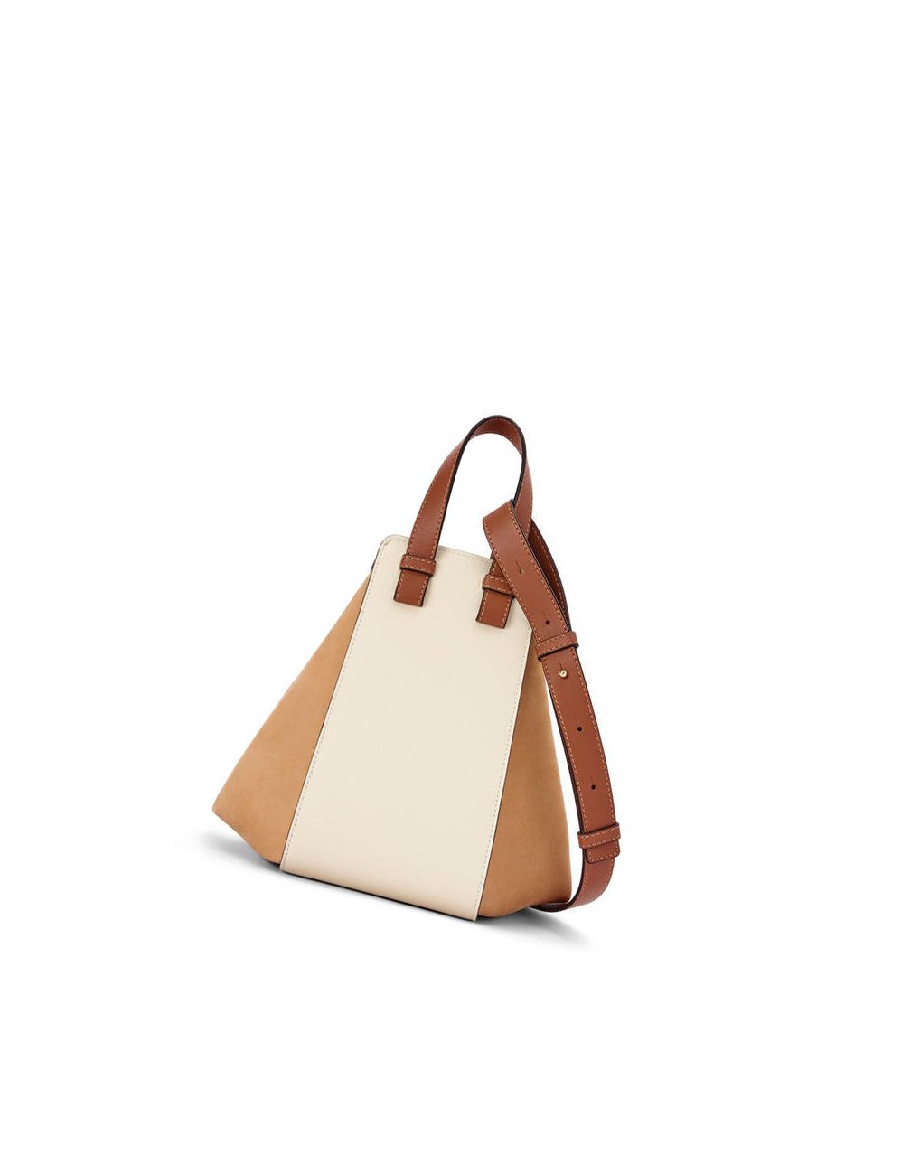 Loewe Small Hammock bag in classic calfskin and suede Milk / Warm Desert | 9605MULZT